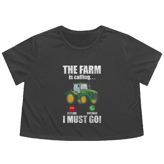 Agriculture Commercial Vehicle Tractors Grain Flowy Cropped Tees