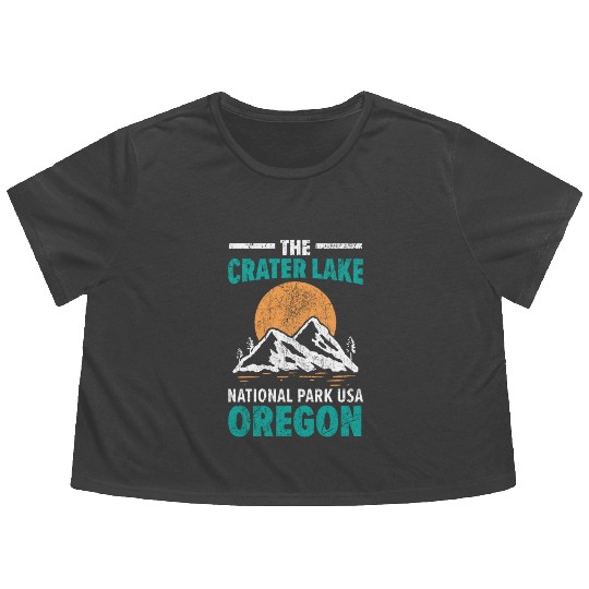 The Crater Lake National Park USA Oregon America Flowy Cropped Tees