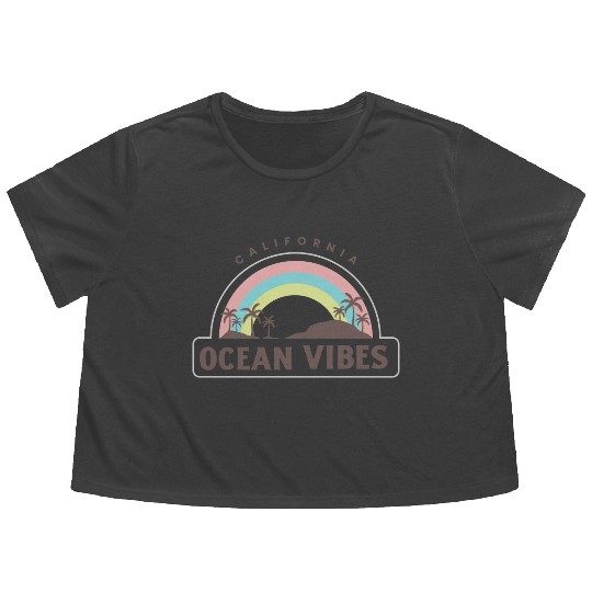 Summer vibes Flowy Cropped Tees