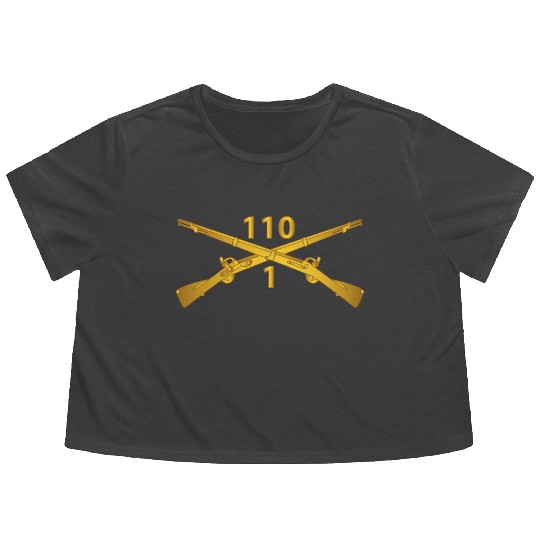 Army 1st Battalion 110th Infantry Regiment Inf Bra Flowy Cropped Tees