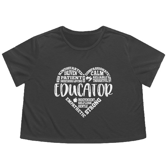 Educator Teacher appreciation subway art Flowy Cropped Tees