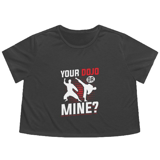 Your Dojo Or Mine Boxing Gym Boxer Men Women Flowy Cropped Tees