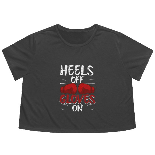 Heels Of Goves On Boxing Gym Boxer Women Flowy Cropped Tees