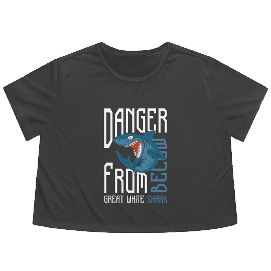 Great White Shark Shark Sailing Tiger Shark Flowy Cropped Tees