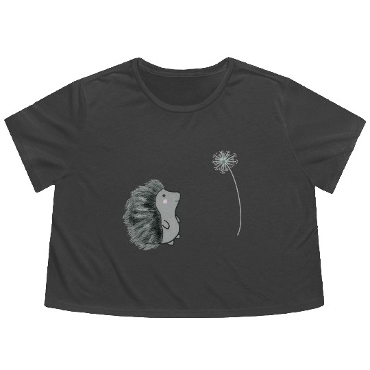 Hedgehog and dandelion Flowy Cropped Tees