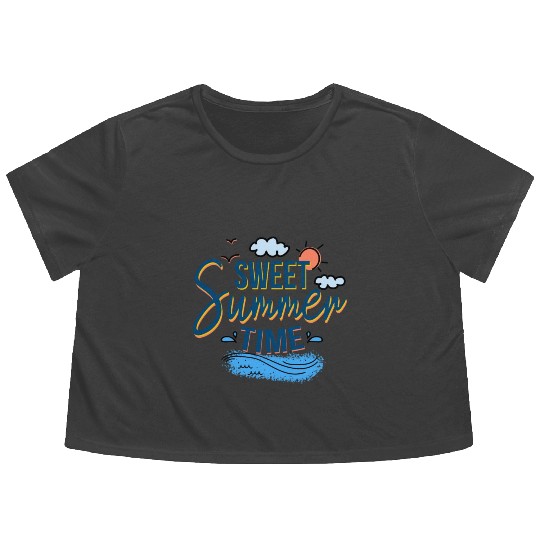 Sweet summer time Flowy Cropped Tees