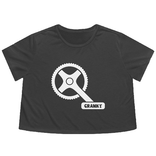Cranky - Funny Cyclist Gift Flowy Cropped Tees