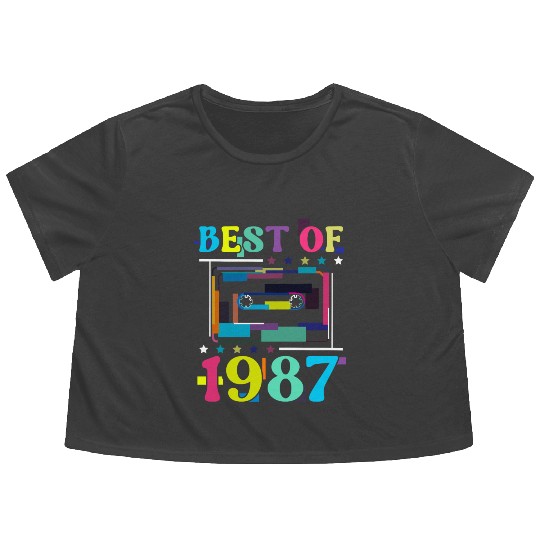 Best Of 1987 | Birthday Flowy Cropped Tees | Birthday Retro