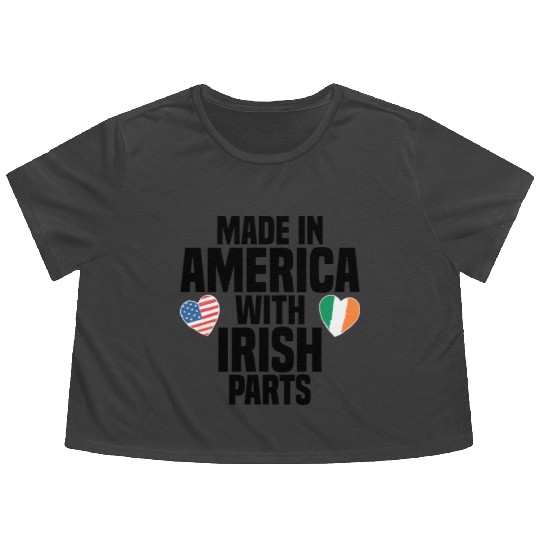 MADE IN AMERICA WITH IRISH PARTS Flowy Cropped Tees