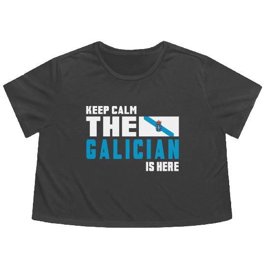 Keep calm Galicia flags design Flowy Cropped Tees