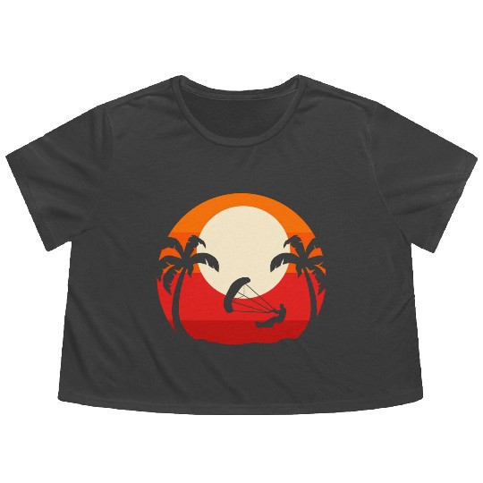 Wakeboard Surfing Adventurous Person Gift Flowy Cropped Tees