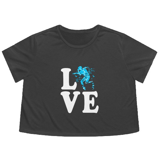 I Love Scuba Diving Flowy Cropped Tees