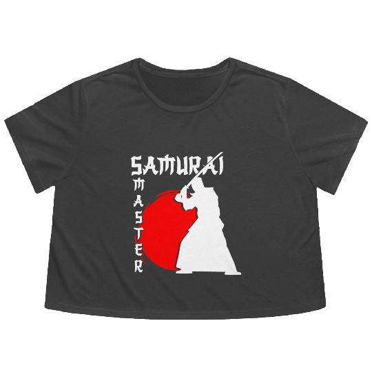 Japan Katana Martial Arts Honor Flowy Cropped Tees