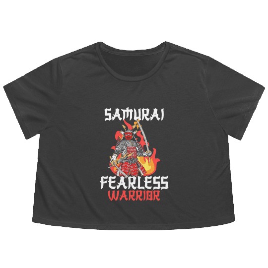 Samurai Katana Honor Flowy Cropped Tees
