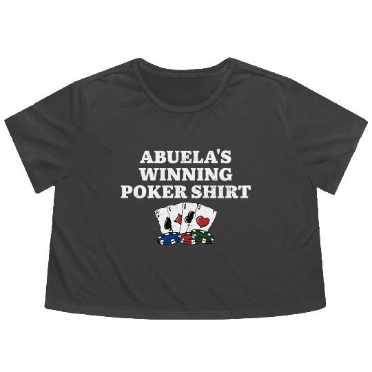 Abuela's Winning Poker Flowy Cropped Tees Grandma Poker Player