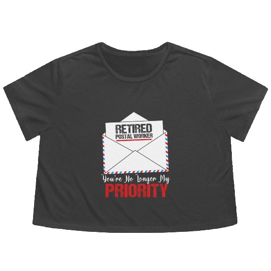 Funny Retirement Retired Postal Worker Flowy Cropped Tees