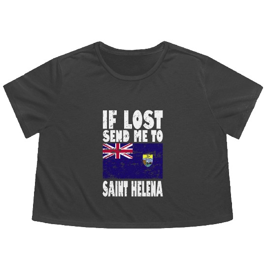 SAINT HELENA Flag Saying Flowy Cropped Tees