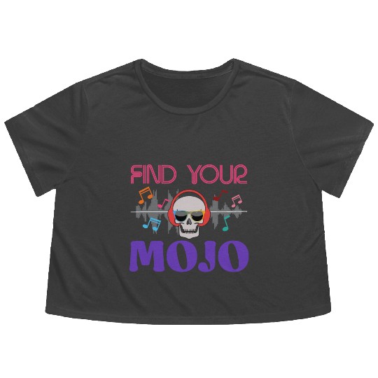 Find Your Mojo Colorful Violet Pink Retro Font Flowy Cropped Tees