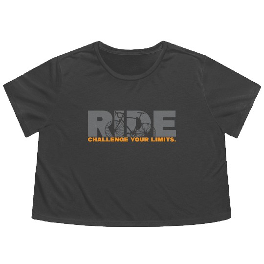 Ride Challenge Your Limits Cycling Flowy Cropped Tees