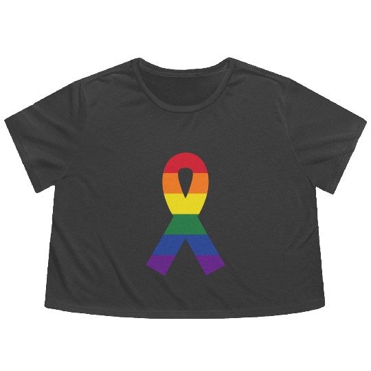 Lgbtq Gay Pride Month Rainbow Love Is Love Flowy Cropped Tees