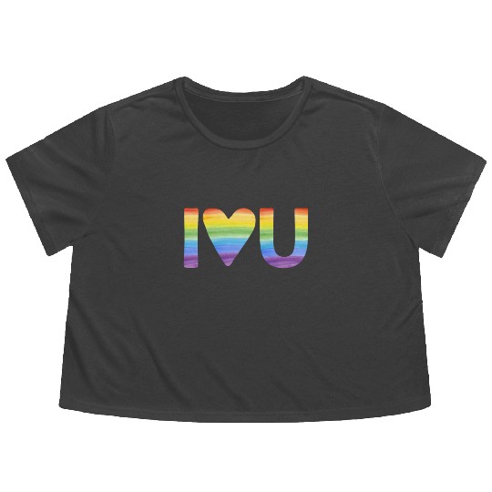Lgbtq Gay Pride Month Rainbow Love Is Love Flowy Cropped Tees