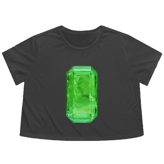 Emerald Crystal Flowy Cropped Tees