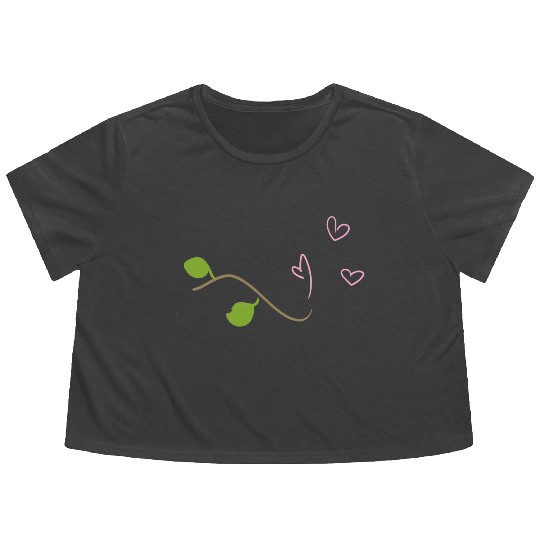 branch icon hearts tree nature stick leaf Flowy Cropped Tees