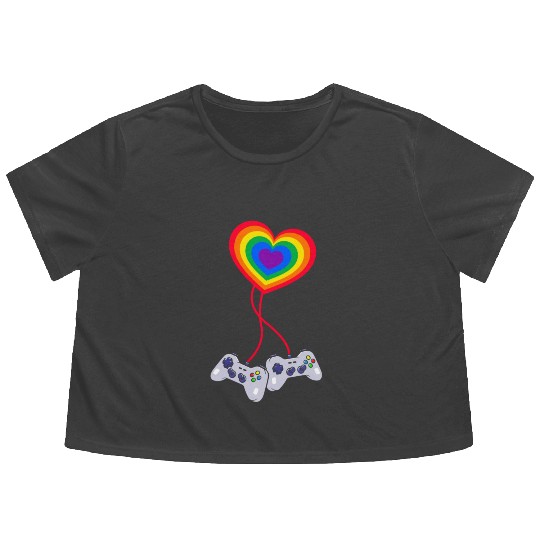 LGBTQ LGBT Pride Gamer Gaming Flowy Cropped Tees