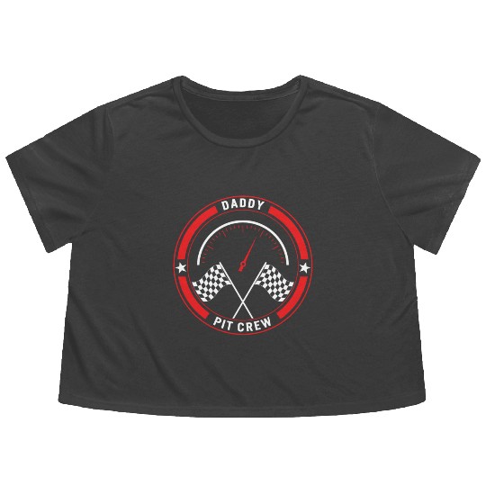 Daddy Pit Crew Flowy Cropped Tees, Father's Day Gift Race Day