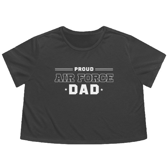 Proud Us Air Force Dad Military Pride Flowy Cropped Tees