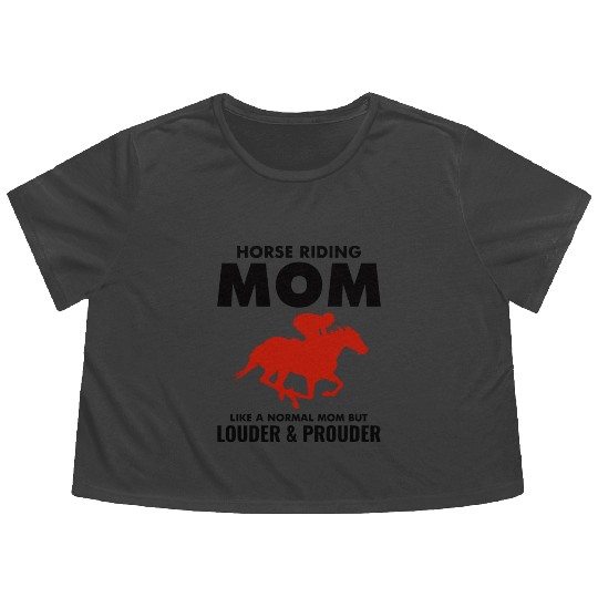 Barrel Racer Racing Horse Riding Mom Mothers day Flowy Cropped Tees