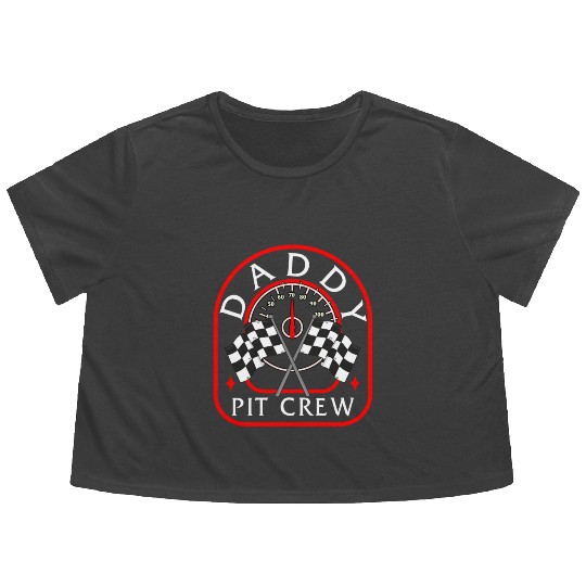 Daddy Pit Crew Flowy Cropped Tees, Father's Day Gift Race Day