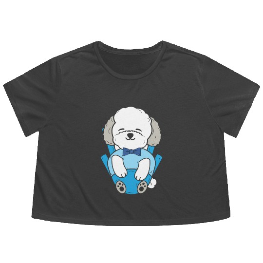 Bichon Frise Dog Lover Dog Breeder Puppy Paw Love Flowy Cropped Tees