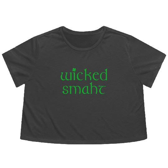 Wicked Smaht Irish Boston Flowy Cropped Tees
