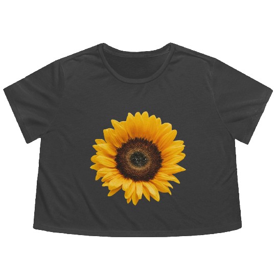 Sunflower Sun Flower Garden Floral Womens Fall Flowy Cropped Tees