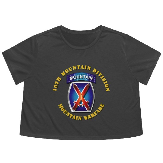 Army 10th Mountain Division SSI Flowy Cropped Tees