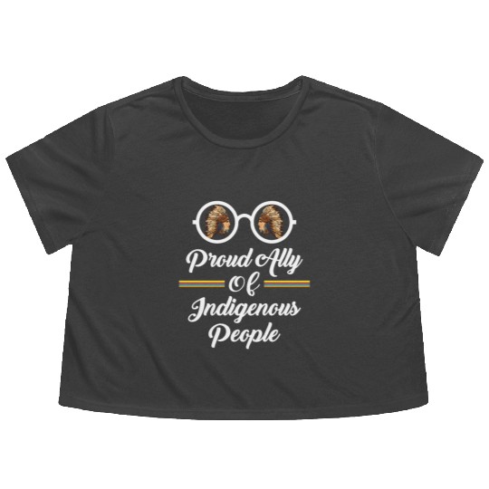 Proud Ally Of Indigenous People Flowy Cropped Tees