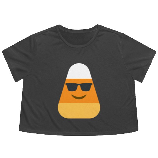 Cool Candy Corn Halloween Costume Flowy Cropped Tees