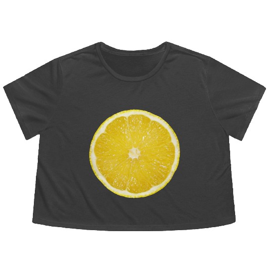 Radiate Positive Lemon Slice. Juicy Slice Lemon Flowy Cropped Tees