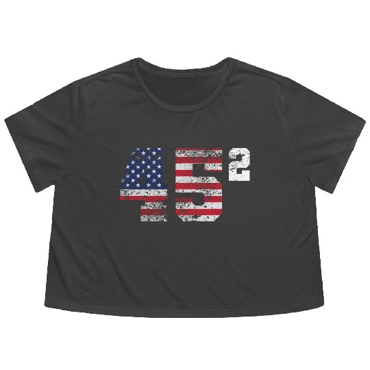 Trump 45 Squared Republican Flowy Cropped Tees