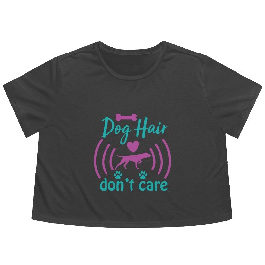 dog hair don't care Flowy Cropped Tees