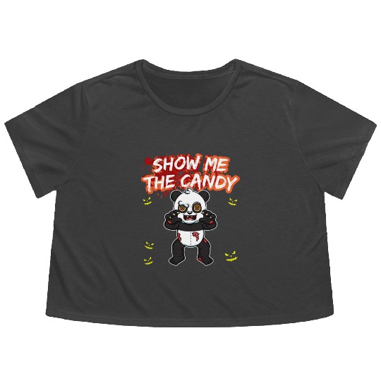 Show Me The Candy Halloween Costume Trick Or Treat Flowy Cropped Tees