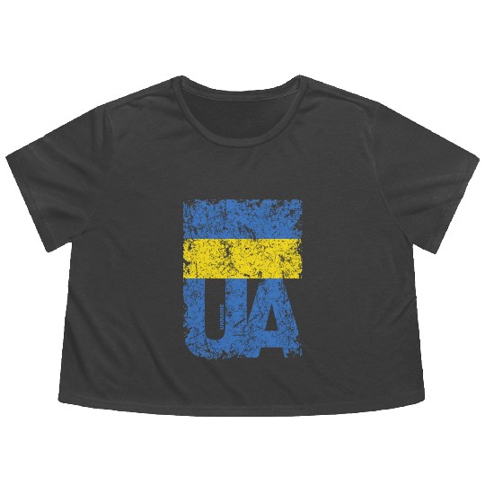 I stand with Ukraine. Support Ukraine. Stop War Flowy Cropped Tees