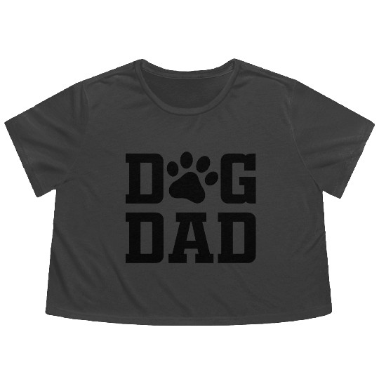 Dog Dad (black text) Flowy Cropped Tees