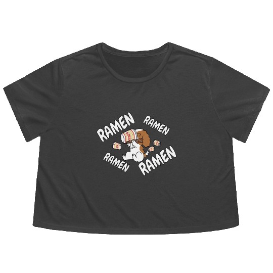 Cavalier King Charles Spaniel Instant Ramen Flowy Cropped Tees