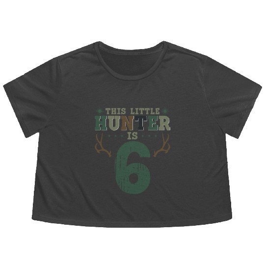 Buck Deer Hunting Hunter Kid 6th Flowy Cropped Tees