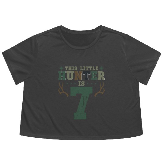 Buck Deer Hunting Hunter Kid 7th Flowy Cropped Tees