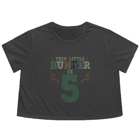 Buck Deer Hunting Hunter Kid 5th Flowy Cropped Tees
