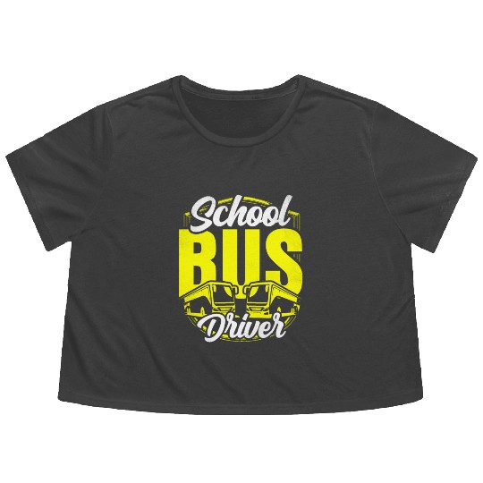 School Bus Driver Operator Busman Job Buses Flowy Cropped Tees