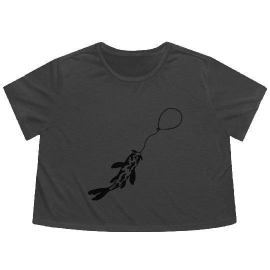 fishing koi fish balloon Flowy Cropped Tees